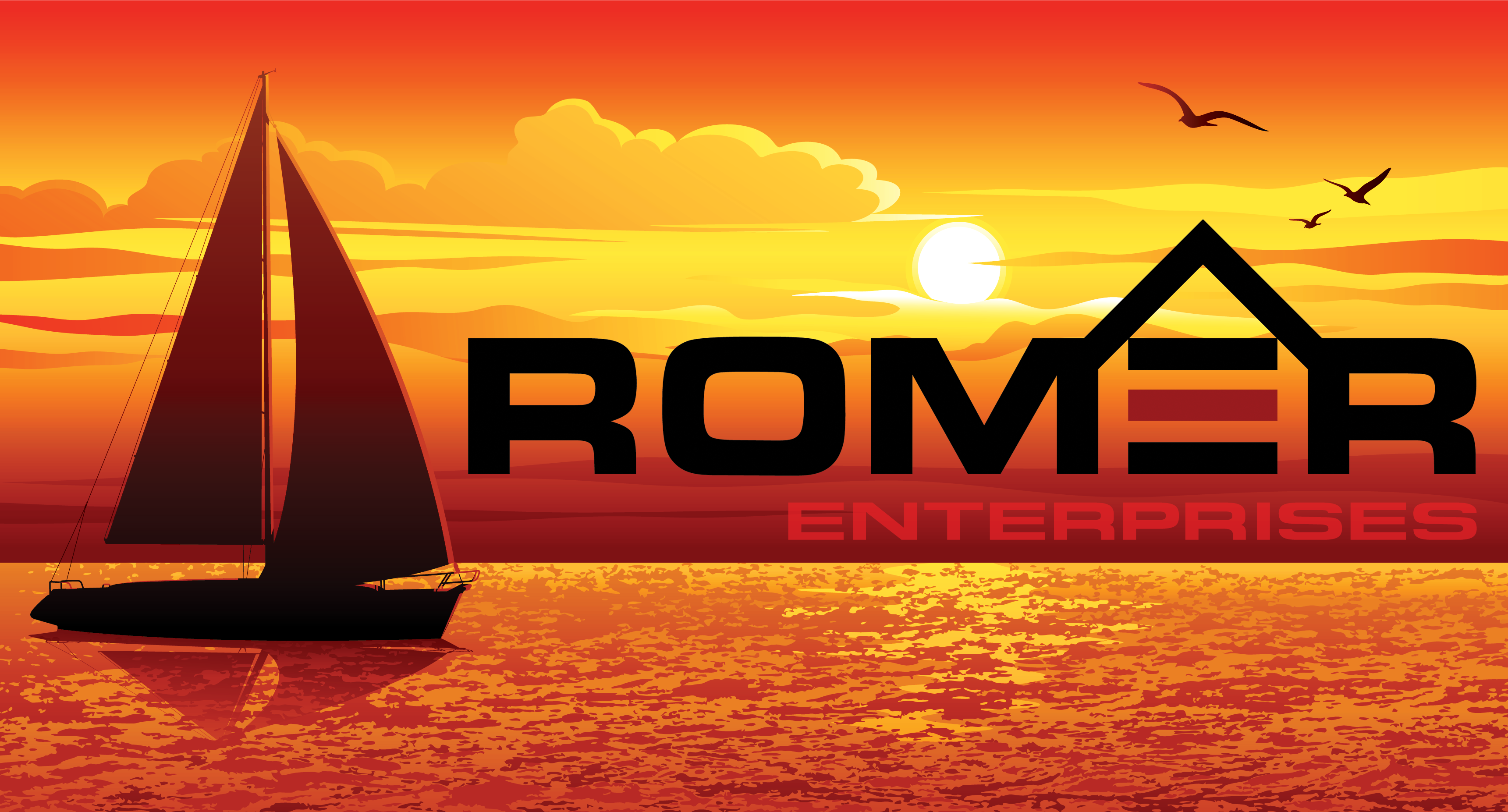 Romer Enterprises sailboat logo